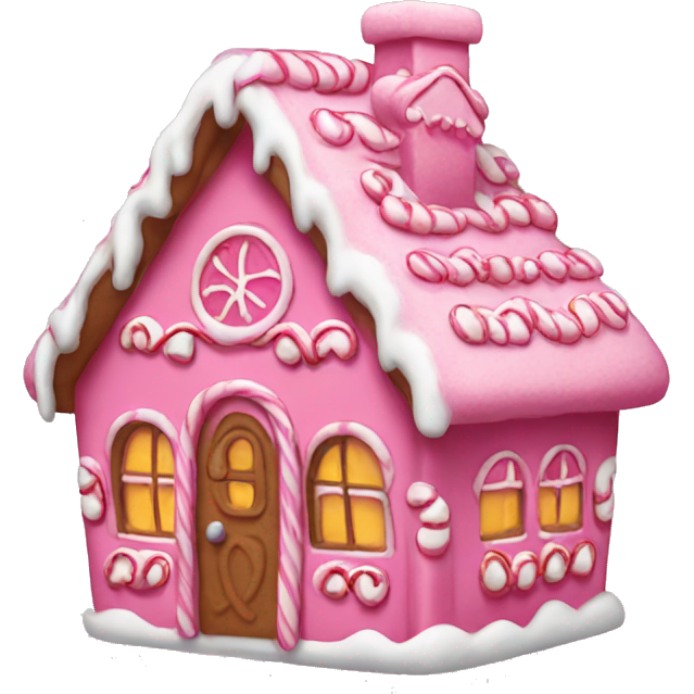 A pink gingerbread house