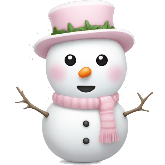 Cute white and light pink snowman