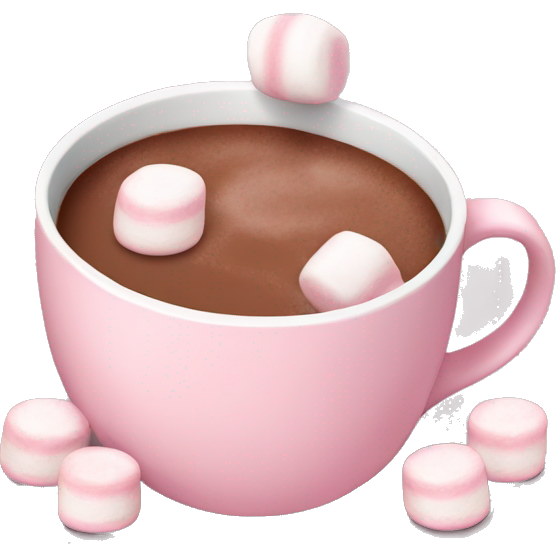 Light Pink mug of hot chocolate with marshmallows
