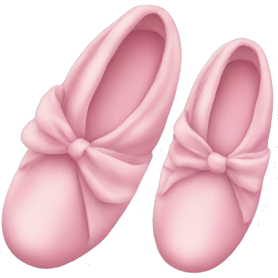 Light pink silk slippers and robe