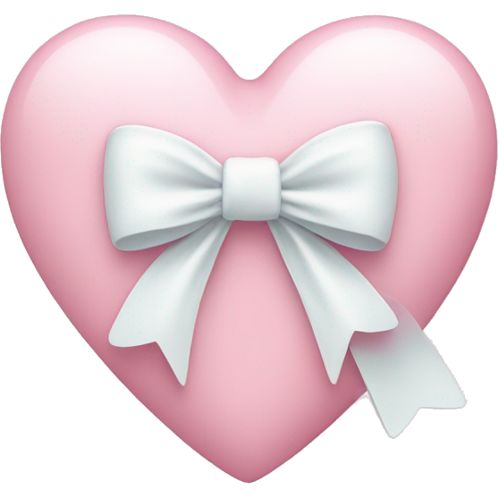 Pastel pink heart with white bow