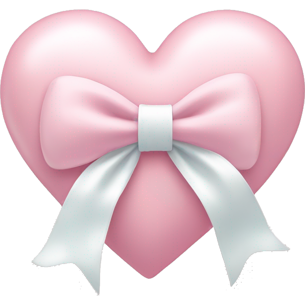 Pastel pink heart with white bow