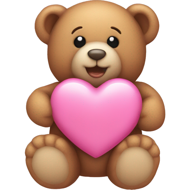 Pink heart and teddy bear
