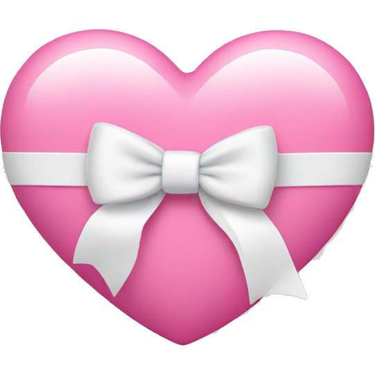 Pink heart with white bow around it