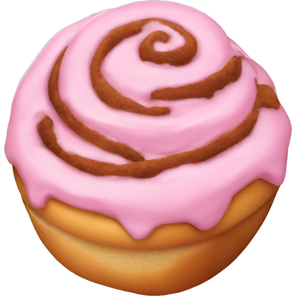 Pink icing cinnamon roll