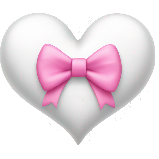 White heart with a pink bow