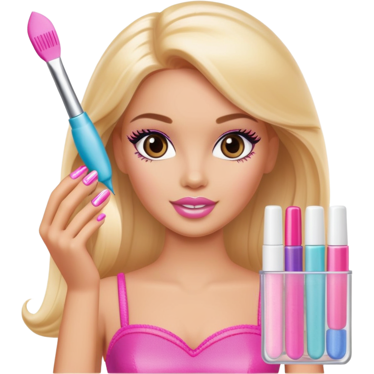 Light skinned barbie with nail supplies
