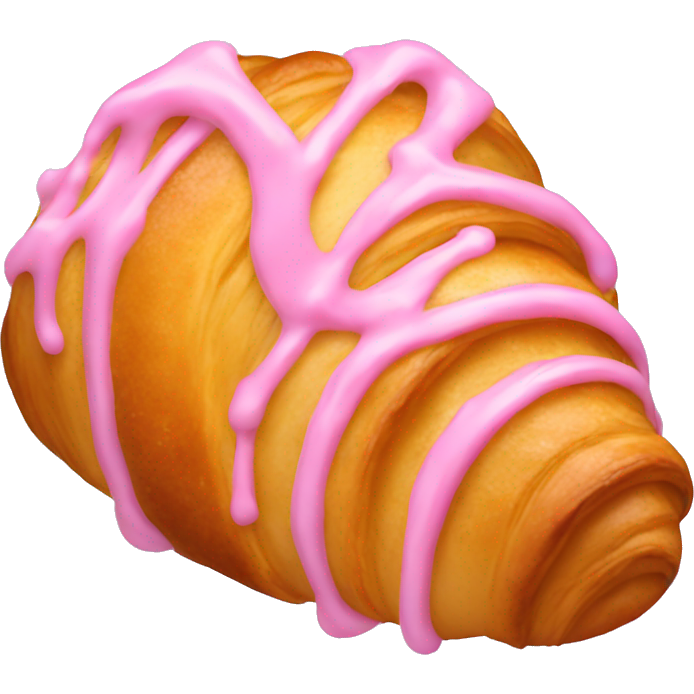 Croissant with pink icing
