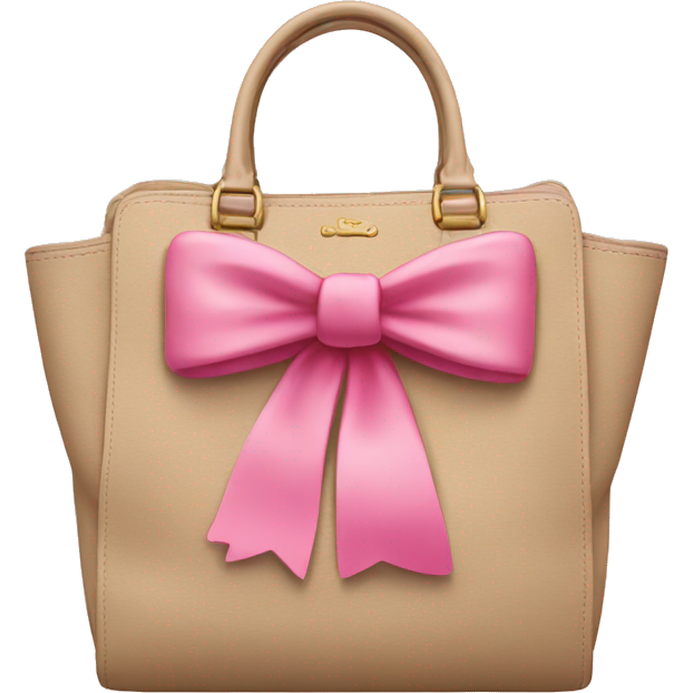 Beige coach bag with pink bow