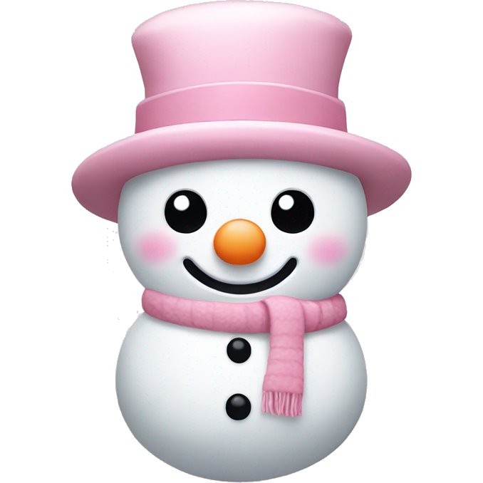 Cute light pink snowman