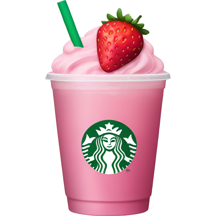 Starbucks pink drink with strawberries