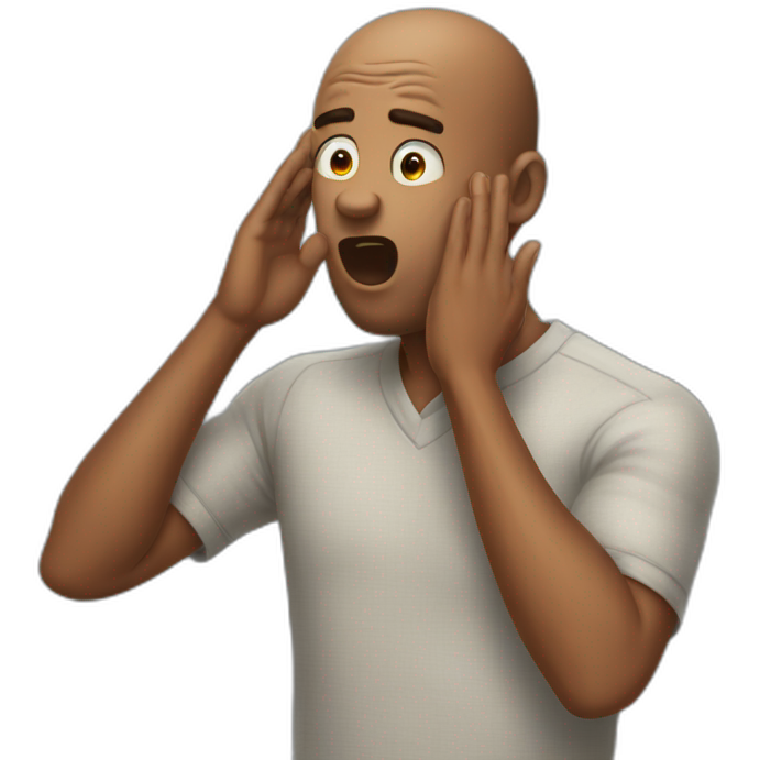 Men with hand on his head with amazed reaction