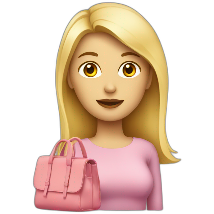 Mujer rubia usando bolso