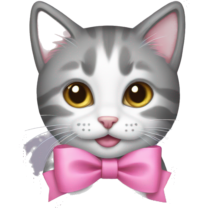 Kitty with a pink bow
