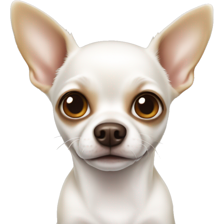 White chihuahua with brown spot in its eye