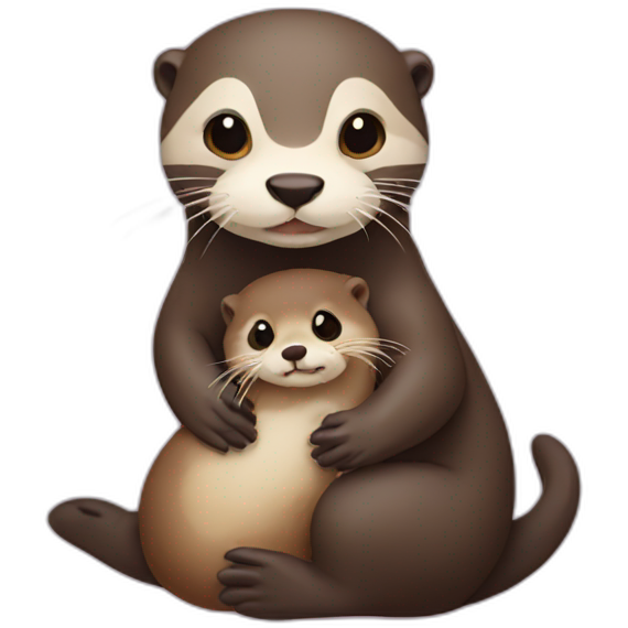 Otter holding otter
