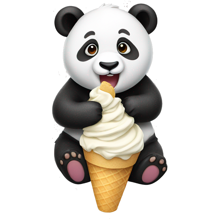 Panda eating ice cream